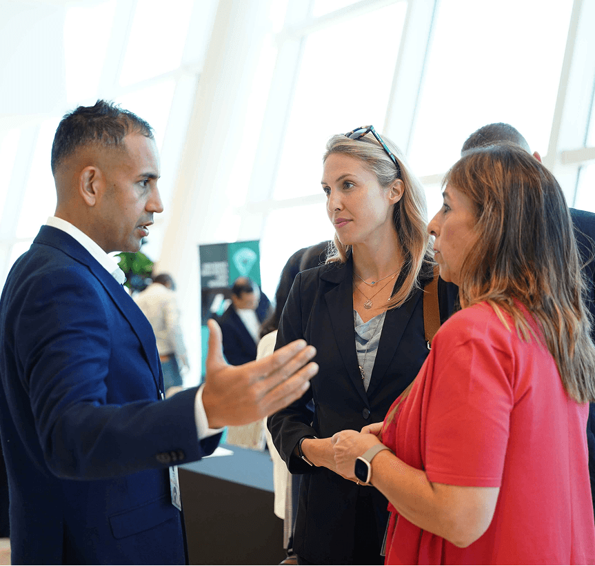 Conference attendees networking