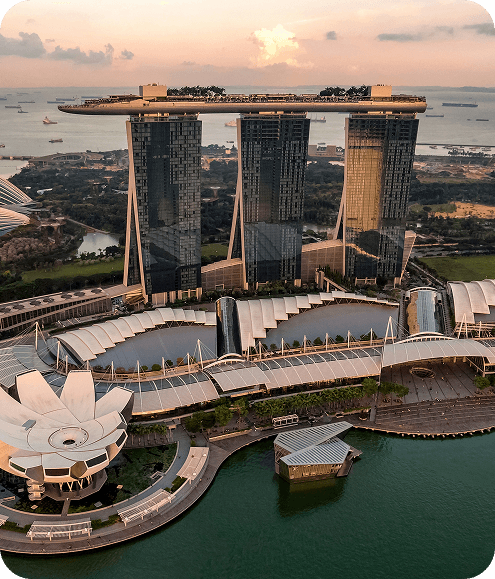 Marina Bay Sands, Singapore at sunset